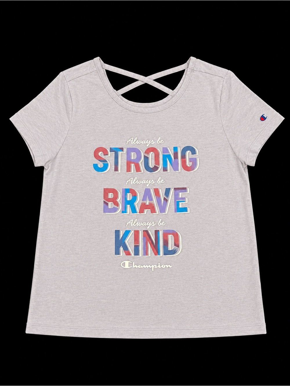 Champion Girls 14/16 Strong Brave Kind Crisscross Graphic Tee